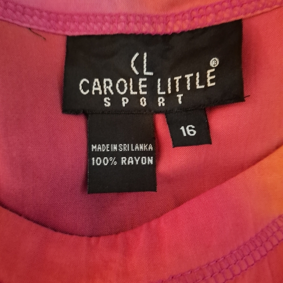 Carole Little Women's Pink and Orange Oversized Tunic Tee - Picture 4 of 5